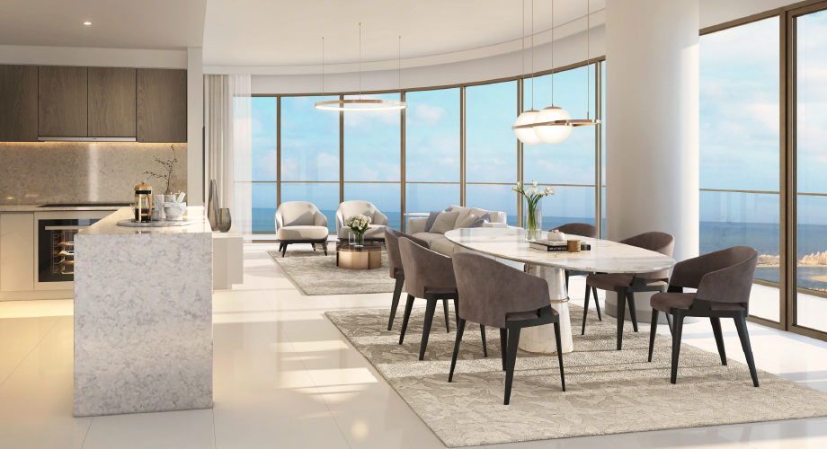 Grand bleu Tower , Beachfront apartments designed by Elie saab - Emaar
