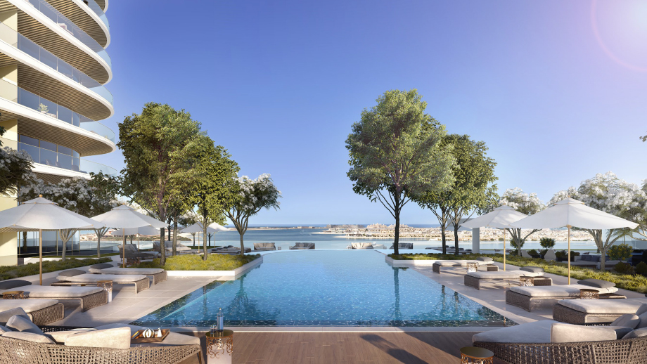 Grand bleu Tower , Beachfront apartments designed by Elie saab - Emaar