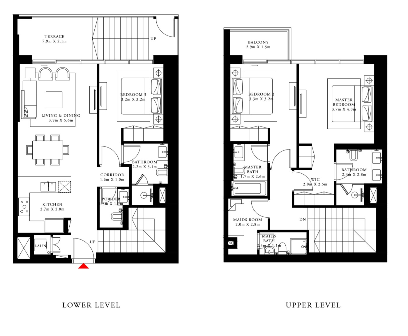 Floor plan - 3 BEDROOM VILLA 1 -  BEACH ISLE BY EMAAR  - etamea.com