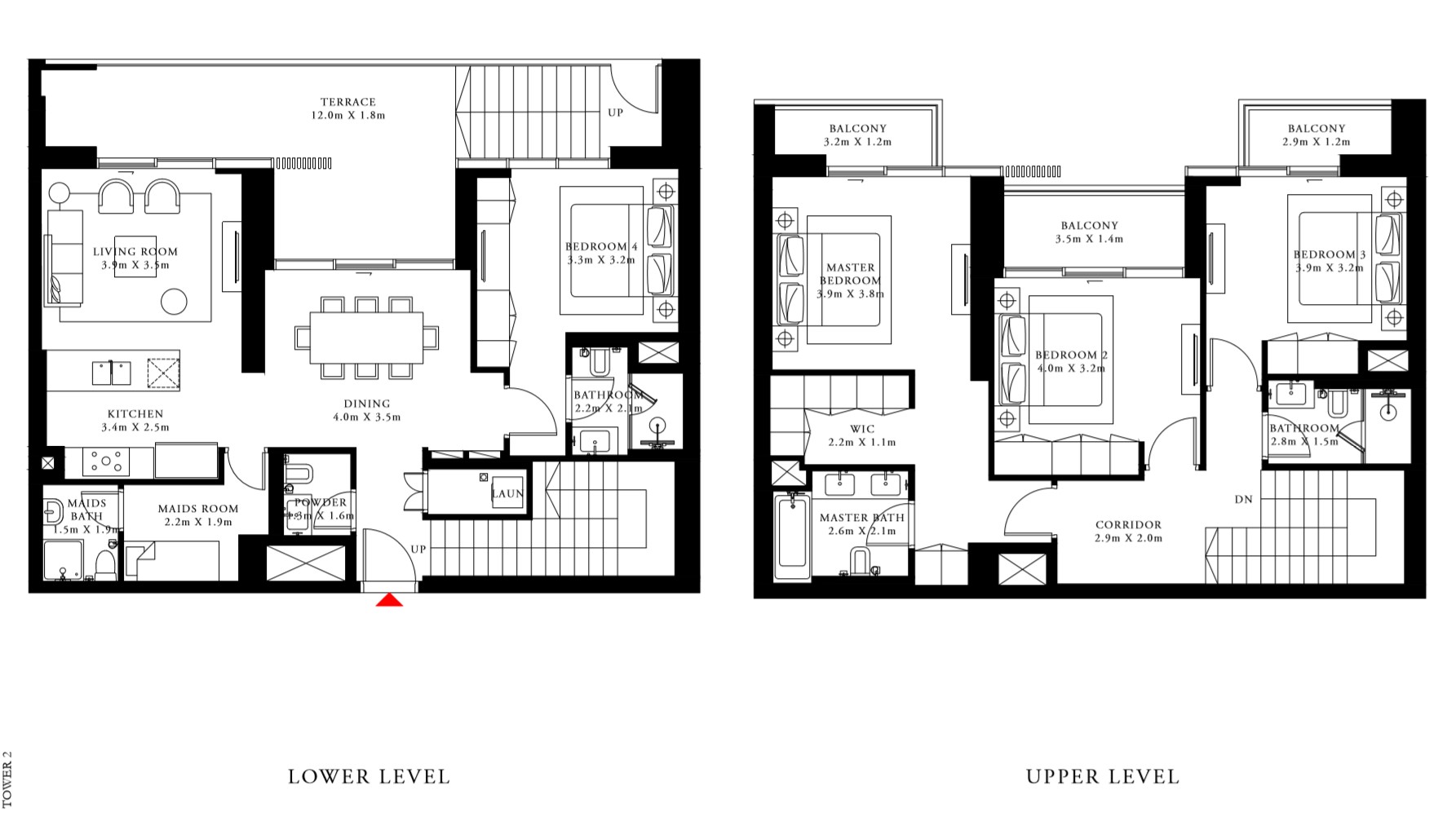 Floor plan - 4 BEDROOM VILLA 2A -  BEACH ISLE BY EMAAR  - etamea.com