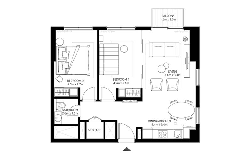 Floor plan - Tower B -  Collective 2.0 by Emaar   - etamea.com