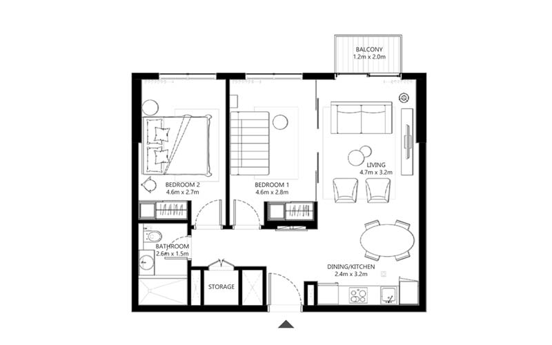 Floor plan - Tower B -  Collective 2.0 by Emaar   - etamea.com