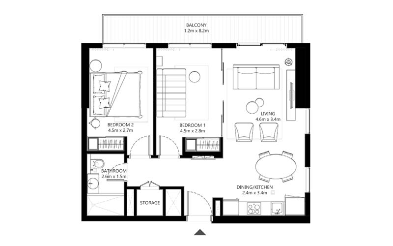 Floor plan - Tower B -  Collective 2.0 by Emaar   - etamea.com