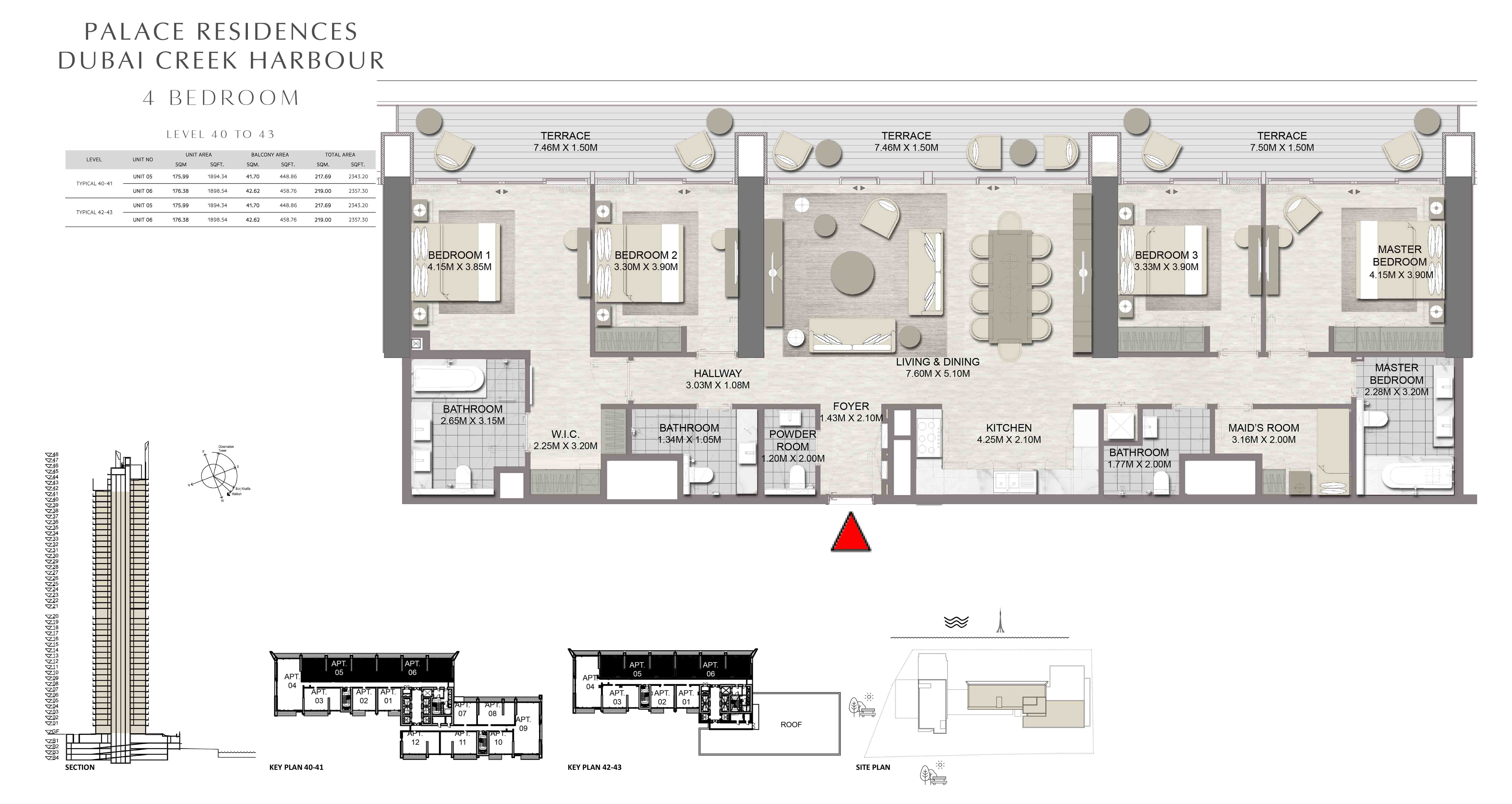 Floor plan - 4 BED ROOM  -  PALACE RESIDENCES  - etamea.com